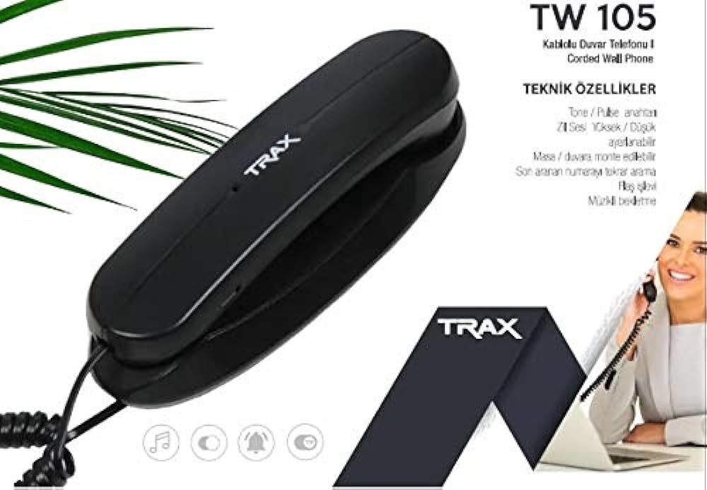 Trax TW 105 Duvar Tipi Kablolu Telefon SIYAH