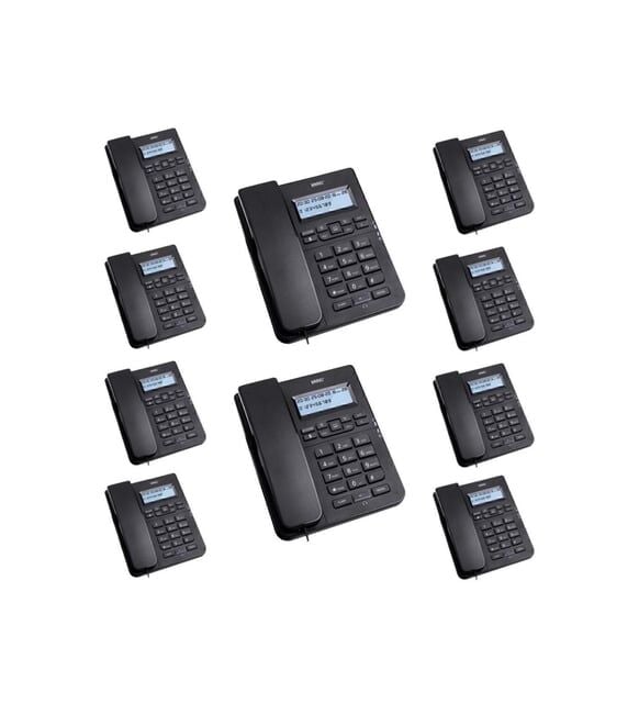 10 Adet Karel TM145 Masaüstü Ofis Telefon Seti SIYAH