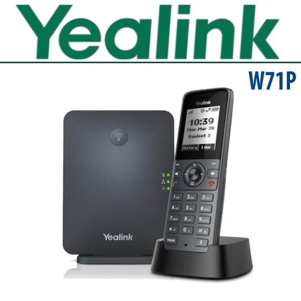 Yealink W71P SIP DECT IP Telefon Seti – W70B Baz İstasyonu + W71H Kablosuz El Terminali, HD Ses VoIP Telefon